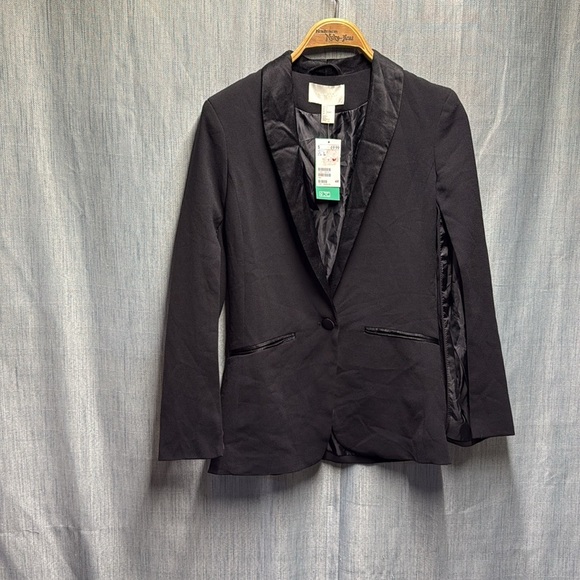 H&M Charcoal Blazer with open sleeves size 4 NWT - Picture 2 of 9